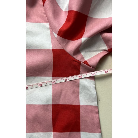 MEN'S PLAID RED & WHITE LONG SLEEVED LINEN FEEL SHIRT SIZE XL NWOT - Picture 3 of 5